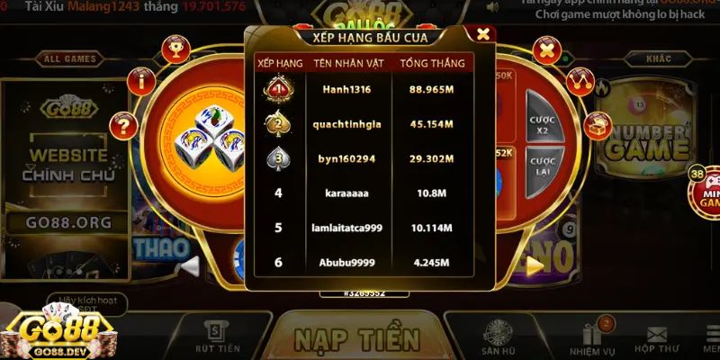 Tính năng nổi bật vượt trội của game bầu cua mini